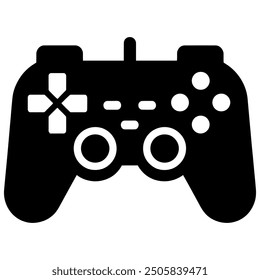 Vector silhouette of a game controller, with a joystick icon.