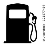 Vector silhouette of gas pump, isolated on white background