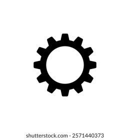 Vector silhouette of gear or cog wheel vector design and illustration