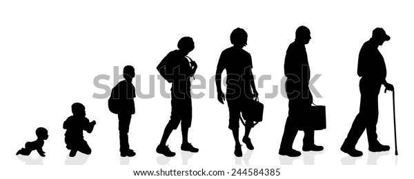Vector Silhouette Generation Men On White Stock Vector (Royalty Free ...