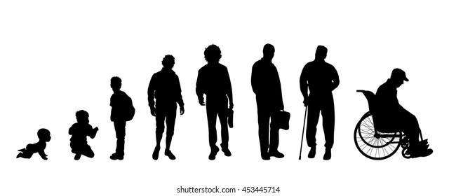 Silueta vectorial de una generación de personas.