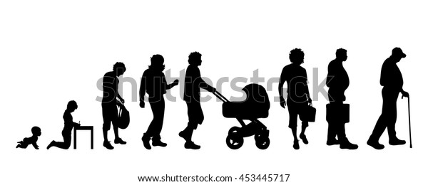 Vector Silhouette Generation People Stock Vector (Royalty Free) 453445717