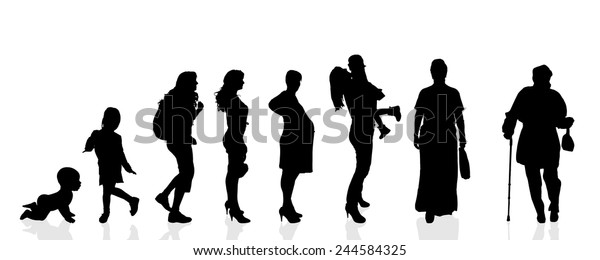 Vector Silhouette Generation Women On White Stock Vector (Royalty Free ...