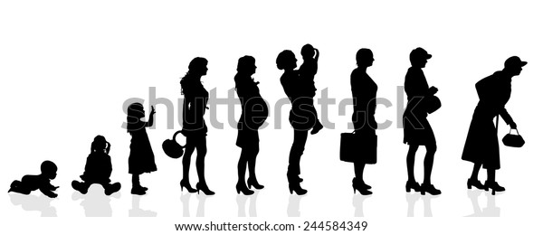 Vector Silhouette Generation Women On White Stock Vector (Royalty Free ...