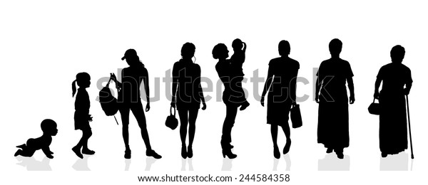 Vector Silhouette Generation Women On White Stock Vector (Royalty Free ...