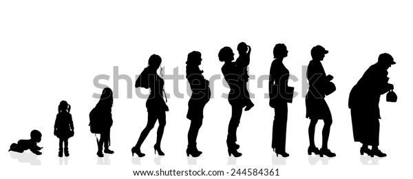 Vector Silhouette Generation Women On White Stock Vector (Royalty Free ...