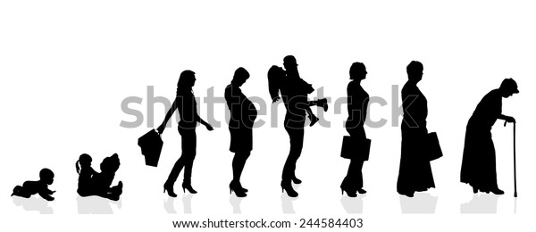 Vector Silhouette Generation Women On White Stock Vector (Royalty Free ...