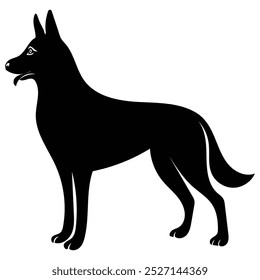 A vector silhouette German shepherd.