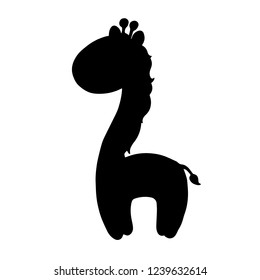 Vector silhouette of a giraffe. Sticker on the wall for a child's room. eps10