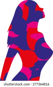 Vector silhouette of girl 