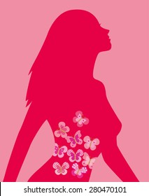 Vector silhouette of girl