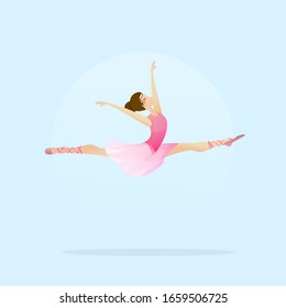 Vector silhouette of a girl dancing in ballet. Plastic and acrobatics.