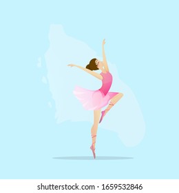 Vector silhouette of a girl dancing in ballet 