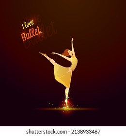 Silueta vectorial de una chica bailando en ballet. Plástico y acrobacia.