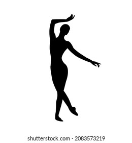 Vector silhouette of a girl dancing gracefully
