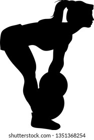 Vector silhouette of a girl exercising