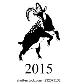 vector silhouette of goat