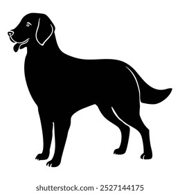 A vector silhouette golden retriever.