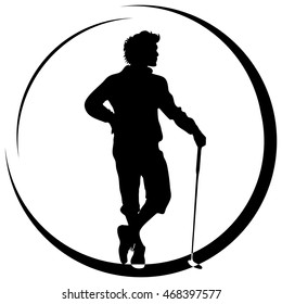 vector silhouette golf logo on white background