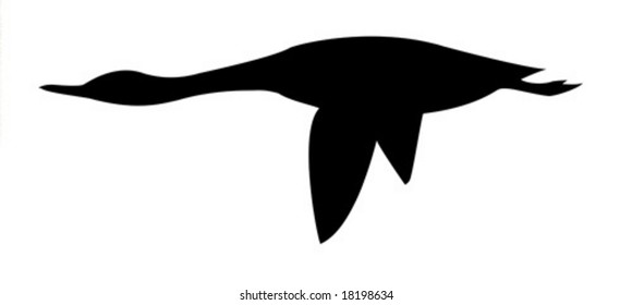 silueta vectorial ganso en fondo blanco