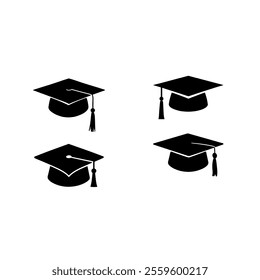 Vector Silhouette Of Graduation Cap