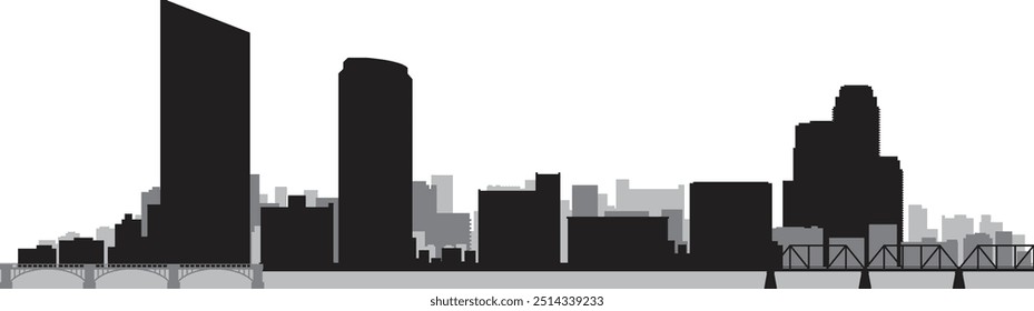 Vector silhouette of Grand Rapids Michigan prepared and cleaned