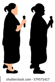 vector silhouette of grandma