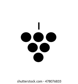 Vector silhouette of grapes on white background.