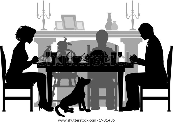 Vector Silhouette Graphic Depicting Family Having Stock Vector (Royalty ...