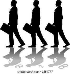 vector silhouette graphic depicting a group of businessmen