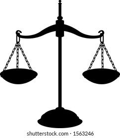 vector silhouette graphic depicting a measuring scale (or concept: justice)