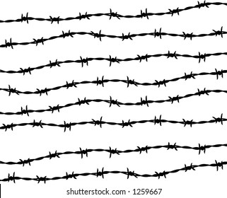 vector silhouette graphic depicting strands of barbed wire