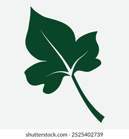 Una silueta de Vector de un icono de hoja verde