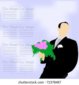 vector silhouette of groom (may be used for wedding invitation)