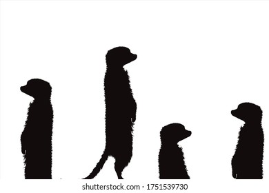 Silueta vectorial del grupo de fumigaciones sobre fondo blanco. Símbolo de animales.