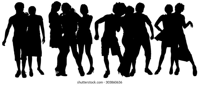 Similar Images, Stock Photos & Vectors of Vector silhouette of a group ...