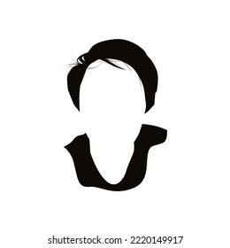 vector silhouette of hair and half of human