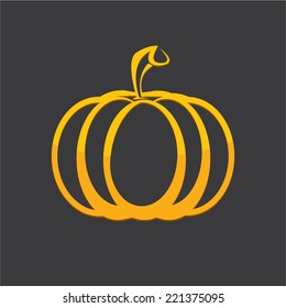 vector silhouette of Halloween Pumpkin . Scary Jack icon. Vector illustration