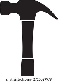 Vektorsilhouette eines Hammers in Schwarz. Einfache Handwerkzeugform einzeln auf weißem Hintergrund. Perfekt für Bau-, Reparatur-, Heimwerker-, Holzbearbeitungs- und Industriedesign-Projekte.