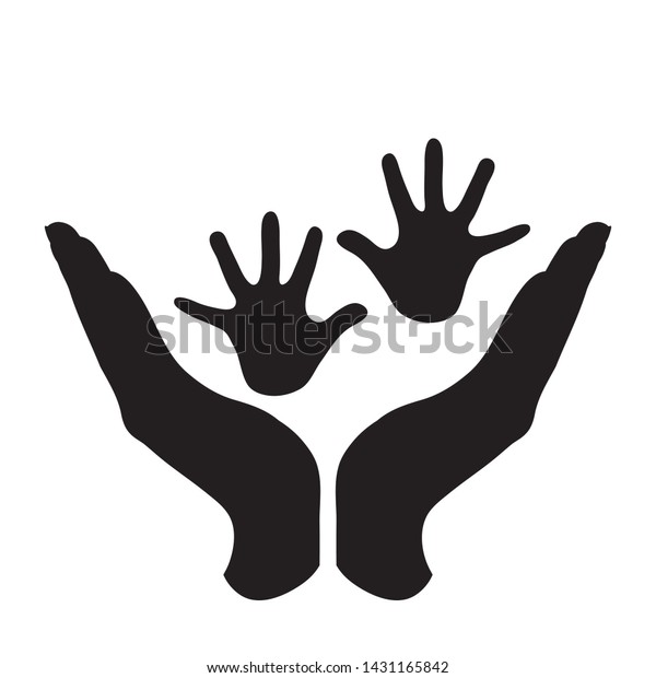 Vector Silhouette Hand Defensive Gesture Protecting Stock Vector