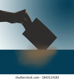 vector silhouette of hand and election day