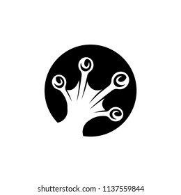 vector silhouette hand foot frog