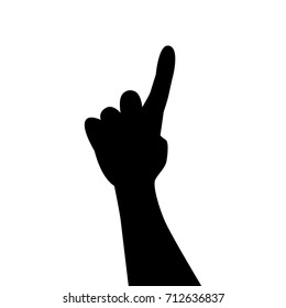 Vector silhouette of a hand. Isolated vector on white background.
