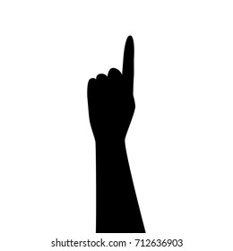 Vector silhouette of a hand. Isolated vector on white background.