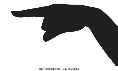 Vector silhouette of a hand on a white background, hand palm, hand silhouette, black flat hand vector illustration