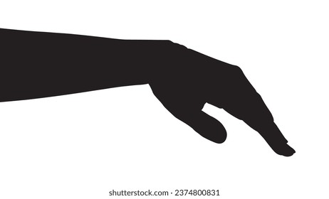 Vector silhouette of a hand on a white background, hand palm, hand silhouette, black flat hand vector illustration