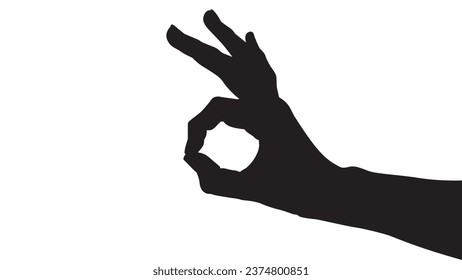 Vector silhouette of a hand on a white background, hand palm, hand silhouette, black flat hand vector illustration