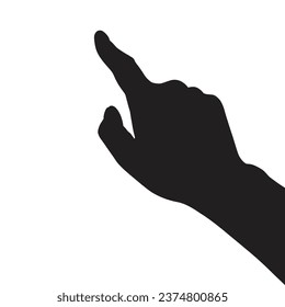 Vector silhouette of a hand on a white background, hand palm, hand silhouette, black flat hand vector illustration