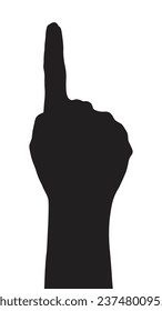 Vector silhouette of a hand on a white background, hand palm, hand silhouette, black flat hand vector illustration