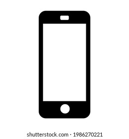 vector silhouette of hand phone on white background